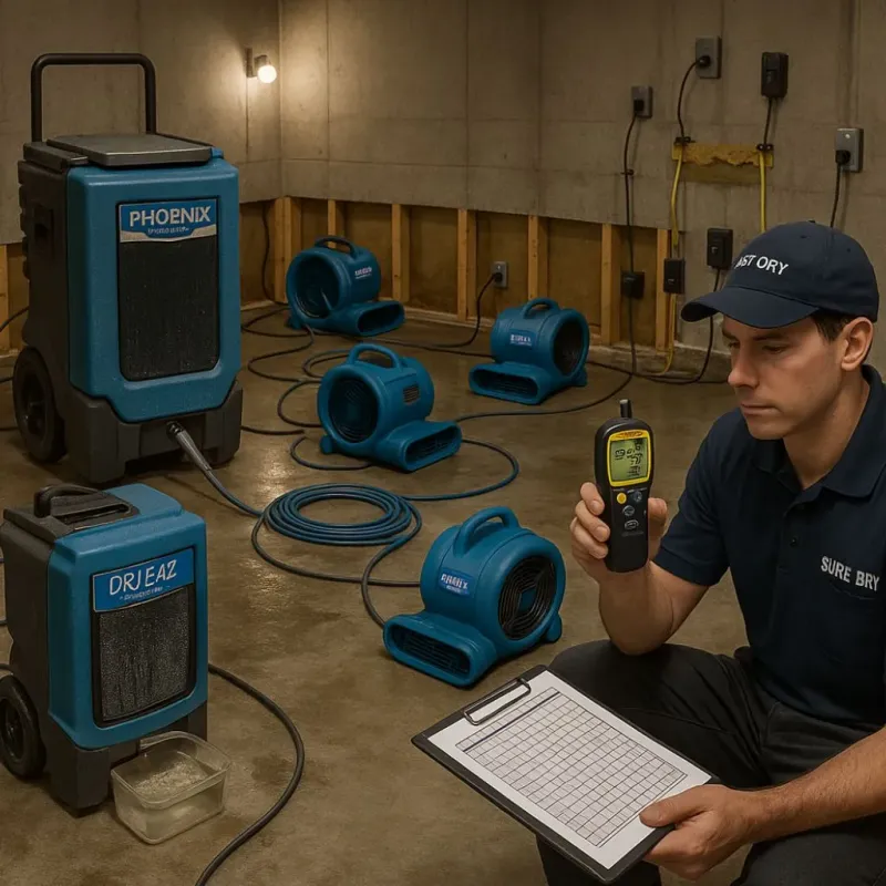 Structural Drying and Dehumidification process in Charlotte, VT